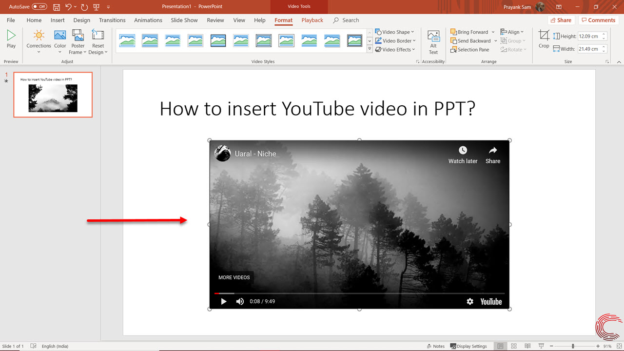 embed a youtube video in powerpoint for mac